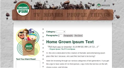 Organic Ipsum Screenshot