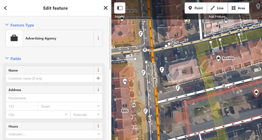 Open Street Map business details