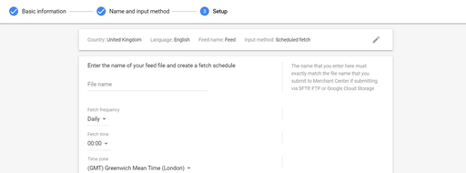 Google Merchant Center feed creation