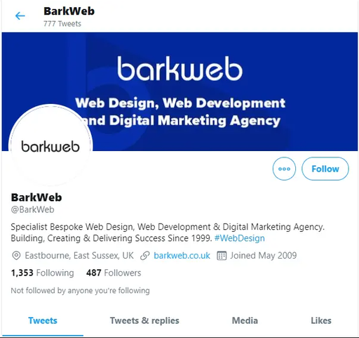 Barkweb Twitter profile