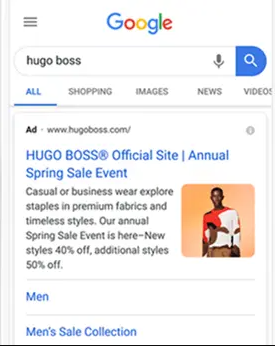 Hugo Boss Ad Image Extension