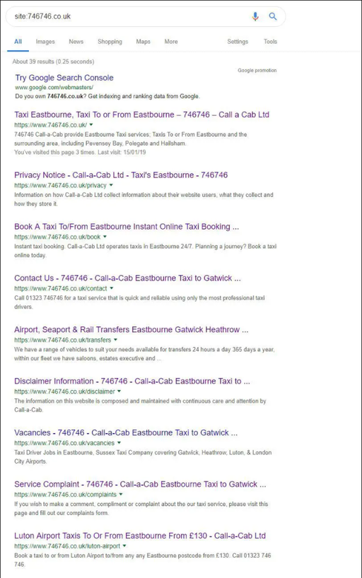 A screenshot of search results of site:746746.co.uk A screenshot of search results of site:746746.co.uk
