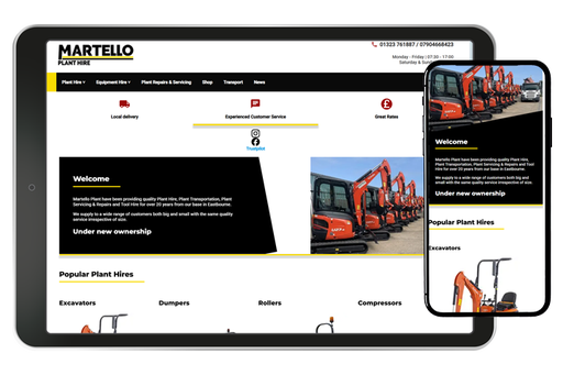 Martello Plant Hire Case Study | Web Design & SEO - BarkWeb