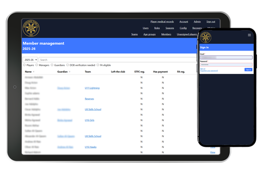 Sevenoaks Town FC - Web Application