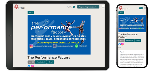 Coaches Nearby details page